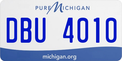 MI license plate DBU4010