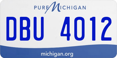 MI license plate DBU4012