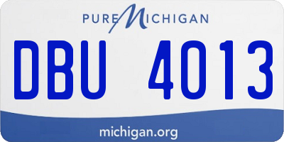 MI license plate DBU4013