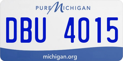 MI license plate DBU4015