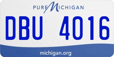 MI license plate DBU4016