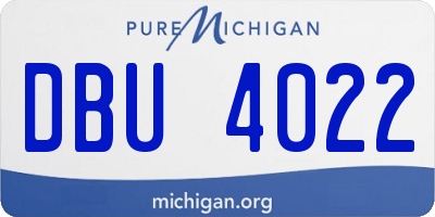 MI license plate DBU4022
