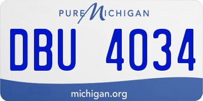 MI license plate DBU4034