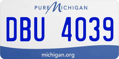 MI license plate DBU4039