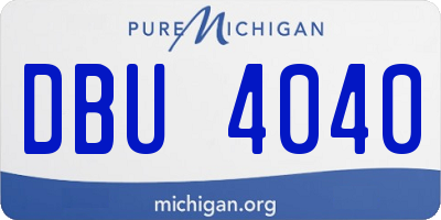 MI license plate DBU4040