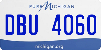 MI license plate DBU4060