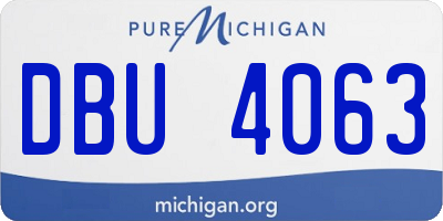 MI license plate DBU4063
