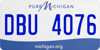 MI license plate DBU4076