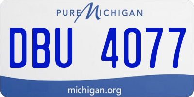 MI license plate DBU4077