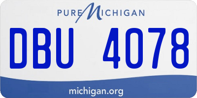 MI license plate DBU4078