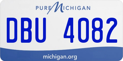 MI license plate DBU4082