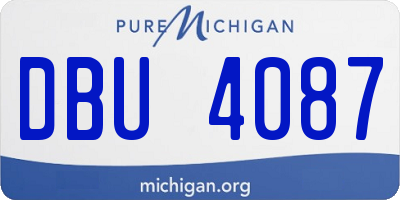 MI license plate DBU4087