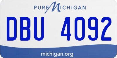 MI license plate DBU4092
