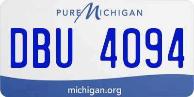 MI license plate DBU4094