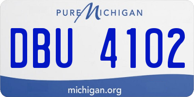 MI license plate DBU4102