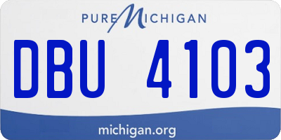 MI license plate DBU4103