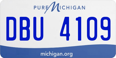 MI license plate DBU4109