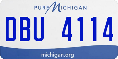 MI license plate DBU4114
