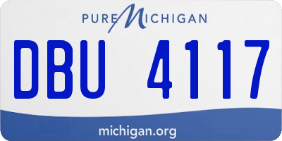 MI license plate DBU4117
