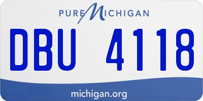 MI license plate DBU4118
