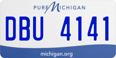MI license plate DBU4141
