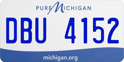 MI license plate DBU4152