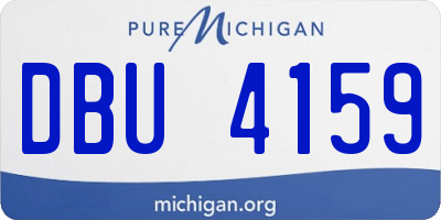 MI license plate DBU4159