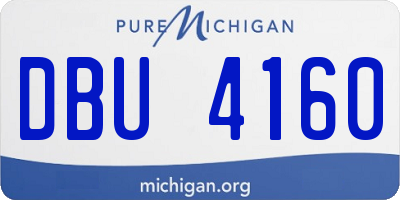 MI license plate DBU4160