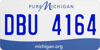 MI license plate DBU4164