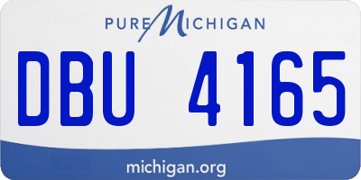 MI license plate DBU4165