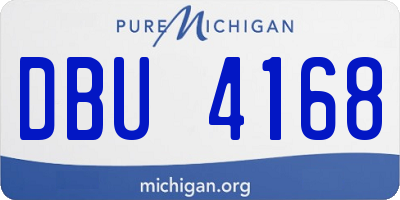 MI license plate DBU4168