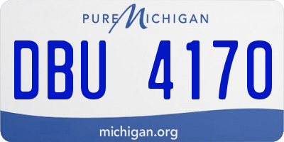 MI license plate DBU4170