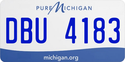 MI license plate DBU4183