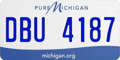 MI license plate DBU4187