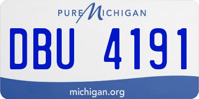 MI license plate DBU4191