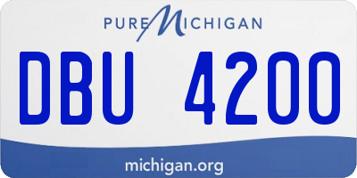 MI license plate DBU4200