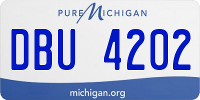 MI license plate DBU4202