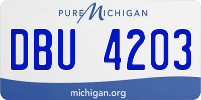 MI license plate DBU4203
