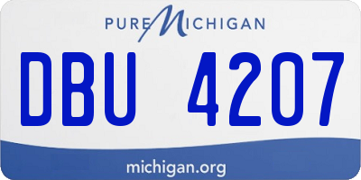 MI license plate DBU4207