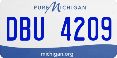 MI license plate DBU4209