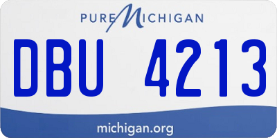 MI license plate DBU4213