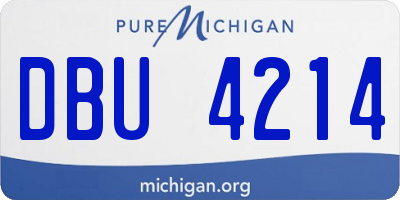 MI license plate DBU4214