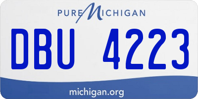 MI license plate DBU4223