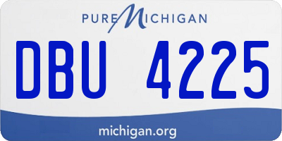 MI license plate DBU4225