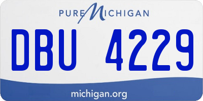 MI license plate DBU4229
