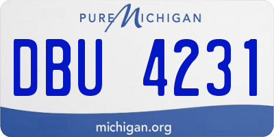 MI license plate DBU4231