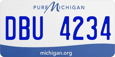 MI license plate DBU4234