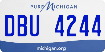 MI license plate DBU4244