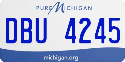 MI license plate DBU4245