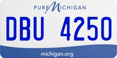MI license plate DBU4250